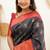 Black red soft silk blend banarasi jacuard work designer party wear saree with unstitched blouse piece