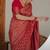 Red soft silk blend banarasi jacuard work designer party wear saree with unstitched blouse piece