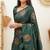 Green soft silk blend banarasi jacuard work designer party wear saree with unstitched blouse piece
