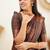 Brown soft silk blend banarasi jacuard work designer party wear saree with unstitched blouse piece