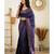 Blue soft silk blend banarasi jacuard work designer party wear saree with unstitched blouse piece