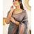 Grey soft silk blend banarasi jacuard work designer party wear saree with unstitched blouse piece