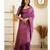 Wine soft silk blend banarasi jacuard work designer party wear saree with unstitched blouse piece