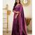 Wine soft silk blend banarasi jacuard work designer party wear saree with unstitched blouse piece