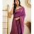 Wine soft silk blend banarasi jacuard work designer party wear saree with unstitched blouse piece