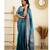 Turquoise soft silk blend banarasi jacuard work designer party wear saree with unstitched blouse piece