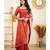 Red soft silk blend banarasi jacuard work designer party wear saree with unstitched blouse piece