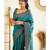 Sea green soft silk blend banarasi jacuard work designer party wear saree with unstitched blouse piece