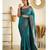 Sea green soft silk blend banarasi jacuard work designer party wear saree with unstitched blouse piece