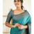 Sea green soft silk blend banarasi jacuard work designer party wear saree with unstitched blouse piece