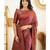 Maroon soft silk blend banarasi jacuard work designer party wear saree with unstitched blouse piece