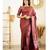 Maroon soft silk blend banarasi jacuard work designer party wear saree with unstitched blouse piece