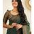 Green soft silk blend banarasi jacuard work designer party wear saree with unstitched blouse piece