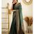 Green soft silk blend banarasi jacuard work designer party wear saree with unstitched blouse piece
