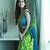 Green turuoise soft silk blend banarasi jacuard work designer party wear saree with unstitched blouse piece