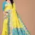 Yellow  turuoise soft silk blend banarasi jacuard work designer party wear saree with unstitched blouse piece
