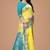 Yellow  turuoise soft silk blend banarasi jacuard work designer party wear saree with unstitched blouse piece