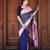 Blue soft silk blend banarasi jacuard work designer party wear saree with unstitched blouse piece