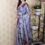 Lavender tussar silk printed zari border saree with matching blouse piece