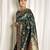 Green soft silk blend banarasi jacuard work designer party wear saree with unstitched blouse piece