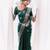 Green soft silk blend banarasi jacuard work designer party wear saree with unstitched blouse piece