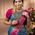 Turquoise pink soft silk blend banarasi jacuard work designer party wear saree with unstitched blouse piece