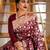 Maroon soft silk blend banarasi jacuard work designer party wear saree with unstitched blouse piece