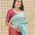 Sky blue wine soft silk blend banarasi jacuard work designer party wear saree with unstitched blouse piece