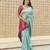 Sky blue wine soft silk blend banarasi jacuard work designer party wear saree with unstitched blouse piece