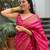 Pink soft silk blend banarasi jacuard work designer party wear saree with unstitched blouse piece