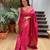 Pink soft silk blend banarasi jacuard work designer party wear saree with unstitched blouse piece