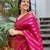 Pink soft silk blend banarasi jacuard work designer party wear saree with unstitched blouse piece