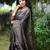 Black soft silk blend banarasi jacuard work designer party wear saree with unstitched blouse piece