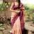 Peach wine soft silk blend banarasi jacuard work designer party wear saree with unstitched blouse piece