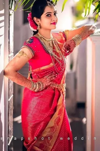 Pink soft silk blend banarasi jacuard work designer party wear saree with unstitched blouse piece