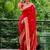 Red soft silk blend banarasi jacuard work designer party wear saree with unstitched blouse piece