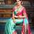 Sky blue pink soft silk blend banarasi jacuard work designer party wear saree with unstitched blouse piece