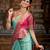 Sky blue pink soft silk blend banarasi jacuard work designer party wear saree with unstitched blouse piece