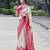 White pink soft silk blend banarasi jacuard work designer party wear saree with unstitched blouse piece