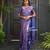 Blue soft silk blend banarasi jacuard work designer party wear saree with unstitched blouse piece