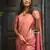 Baby pink soft silk blend banarasi jacuard work designer party wear saree with unstitched blouse piece