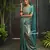 Turquoise soft silk blend banarasi jacuard work designer party wear saree with unstitched blouse piece