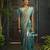 Turquoise soft silk blend banarasi jacuard work designer party wear saree with unstitched blouse piece