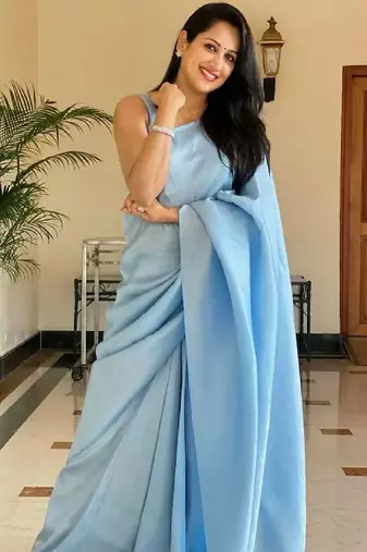 Sky blue soft silk blend banarasi jacuard work designer party wear saree with unstitched blouse piece