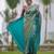 Sky blue soft silk blend banarasi jacuard work designer party wear saree with unstitched blouse piece