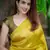 Yellow soft silk blend banarasi jacuard work designer party wear saree with unstitched blouse piece