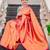 Red soft silk blend banarasi jacuard work designer party wear saree with unstitched blouse piece