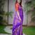 Purple soft silk blend banarasi jacuard work designer party wear saree with unstitched blouse piece