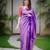 Purple soft silk blend banarasi jacuard work designer party wear saree with unstitched blouse piece