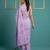 Lavender muga cotton resham weaving pencil art saree with matching blouse piece